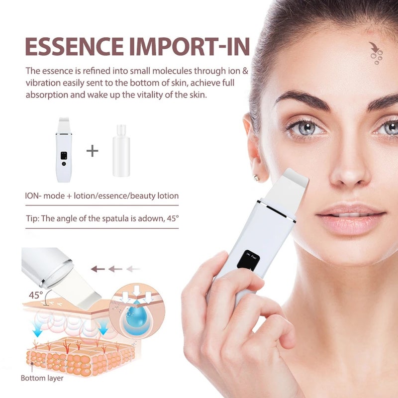 HailiCare Ultrasonic Skin Scrubber Peeling Blackhead Remover Deep Face Cleaning Ultrasonic Ion Acne Pore Cleaner Facial Shovel Cleanser - Image 3