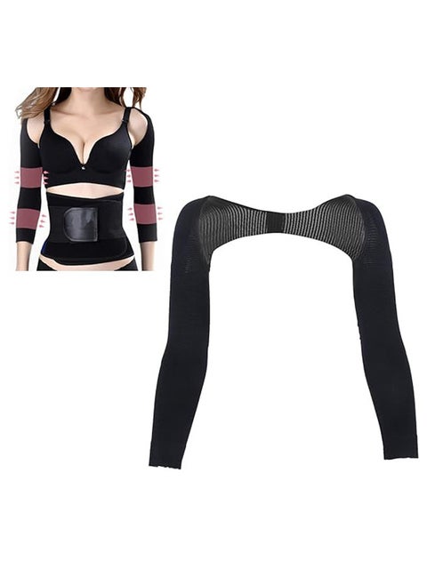 Arm Slimming Sleeve Elastic Arm Shoulder Upper Arm Compression Wrap Shaper Tops Back Corrector for Women
