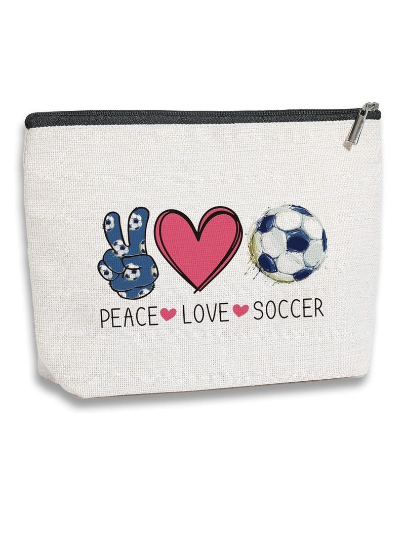 KD Soccer Gifts Soccer Cosmetic Bag for Her Him, Soccer Coach Gifts, Soccer Team Gifts for Football Lovers Players Fans Birthday Gifts for Women Her Football Gifts  - Image 1