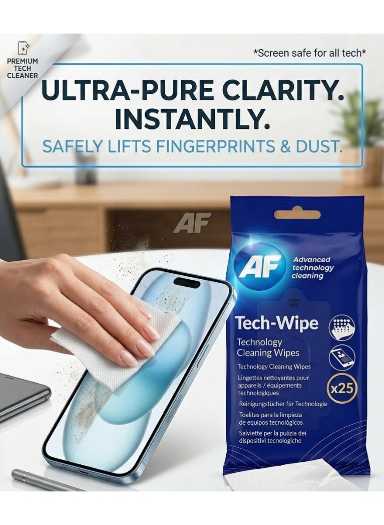 Af Tech Wipes - 25 Pre Moistened Screen, Phone & Technology Cleaning - Image 5