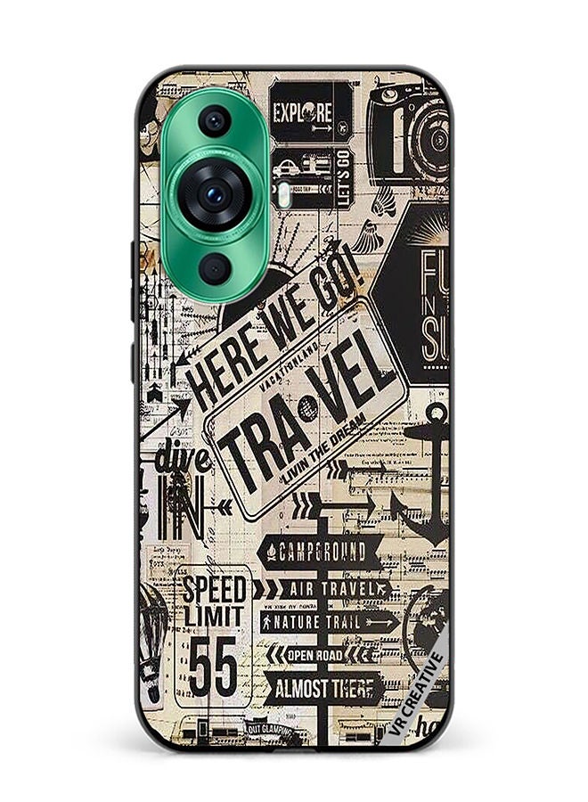 VR CREATIVE Protective Case Cover For Huawei nova 11 Here We Go Travel Design Multicolour - Image 1
