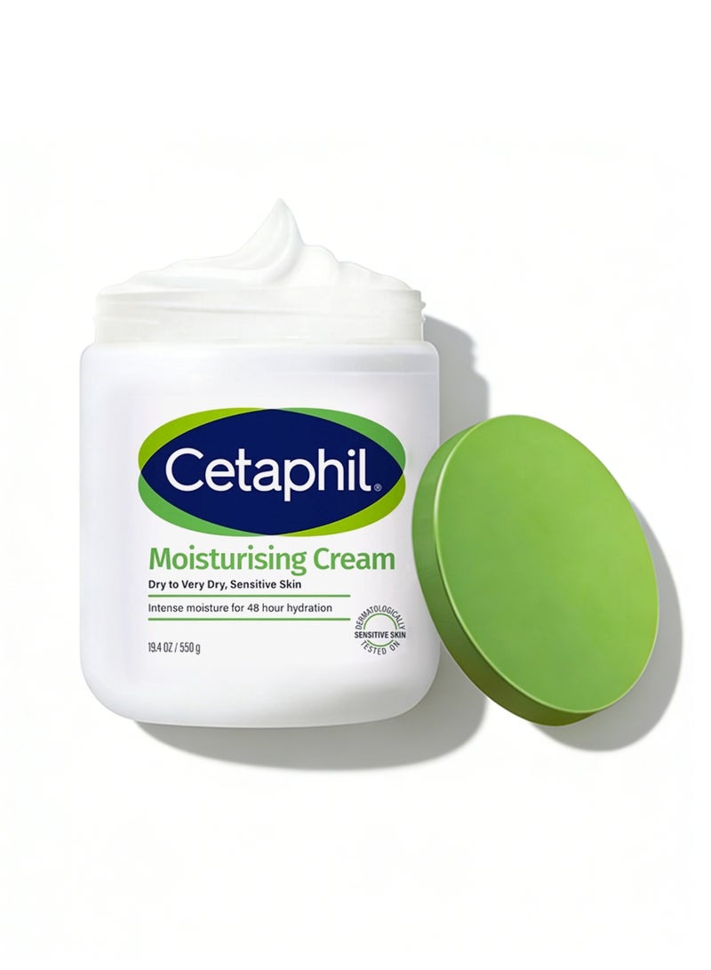 Cetaphil Moisturising Cream 550grams - Intense Hydration for Dry/Sensitive Skin, Ideal for Arid Climates - Image 1