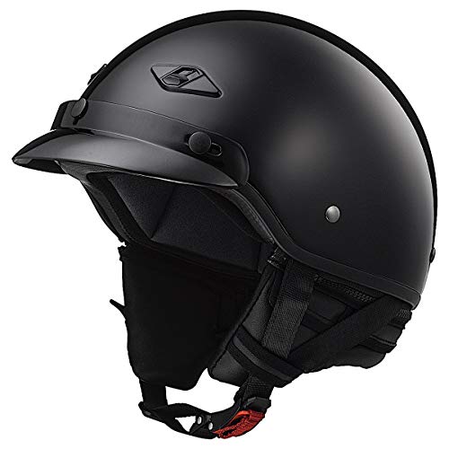 LS2 Helmets Bagger Motorcycle Half Helmet (Gloss Black - X-Small) - Image 1