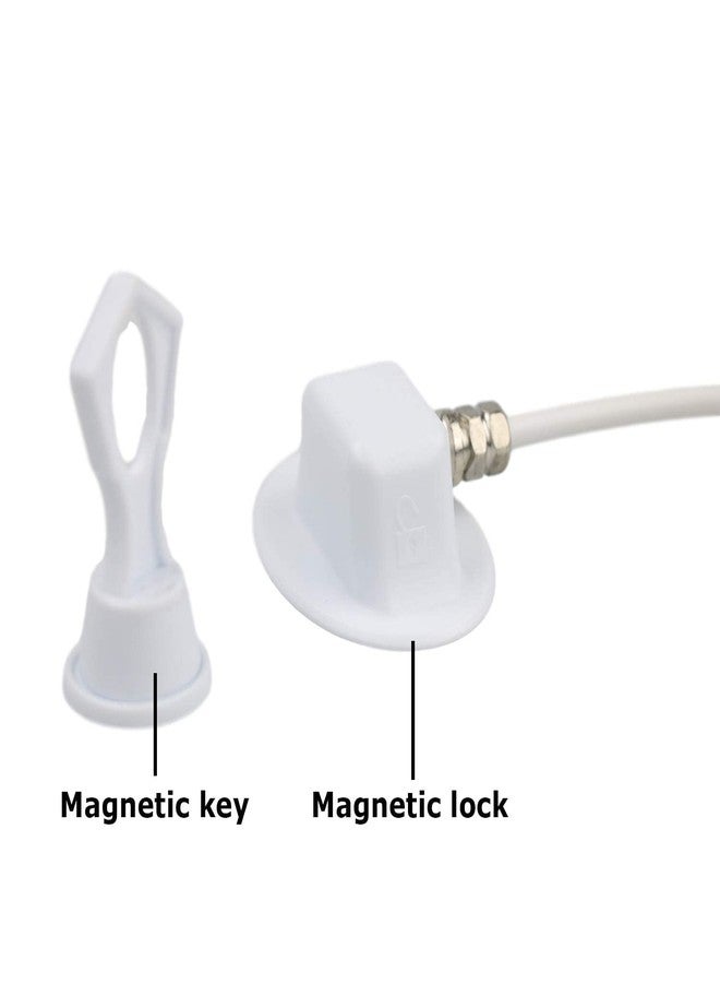 bouti1583 2 Pack Refrigerator Lock with Magnetic, Child Safety Locks, Fridge Freezer Door Lock, for Cabinet Drawer, Convenient - White - Image 4