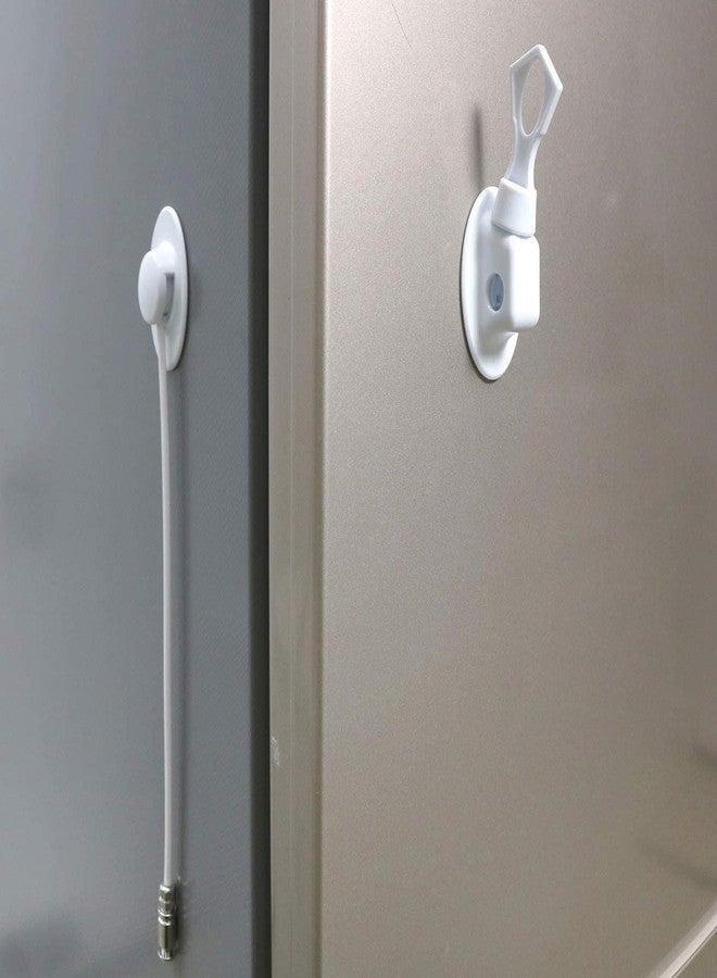 bouti1583 2 Pack Refrigerator Lock with Magnetic, Child Safety Locks, Fridge Freezer Door Lock, for Cabinet Drawer, Convenient - White - Image 2