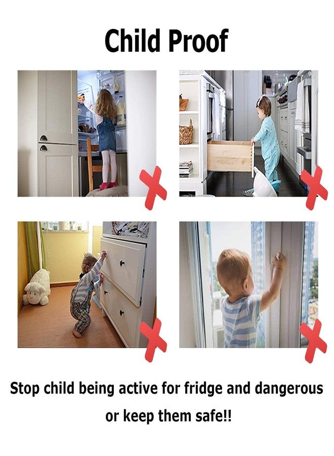 bouti1583 2 Pack Refrigerator Lock with Magnetic, Child Safety Locks, Fridge Freezer Door Lock, for Cabinet Drawer, Convenient - White - Image 5