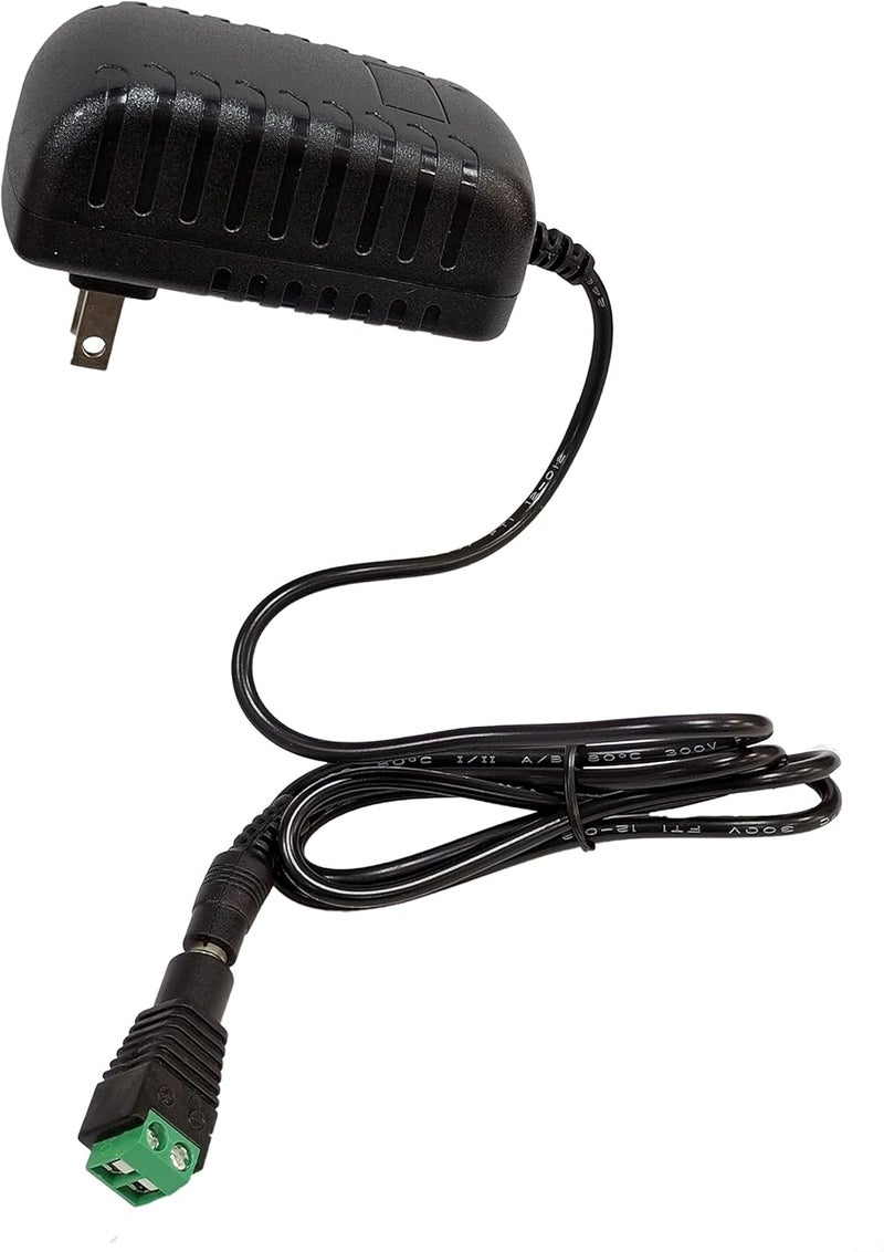 N.C 12 Volt 2A Power Adapter Supply, AC 100-240V to DC 12 V Power Supply Transformer Charger Wall Plug for DC12V Light Security CCTV Camera, Black, 8x5x3.3 cm - Image 4