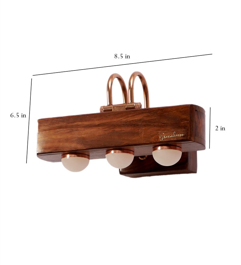 Green House Greenhouse 100% Handmade Sheesham Wood Picture Light/Melamine Coated/9W/Warm White/3 LED's of 3W Each/Resin Bottom/Rose Gold Plated Metal Bands/Brass Moving Set & Rivets/Home/Office Decor - Image 5