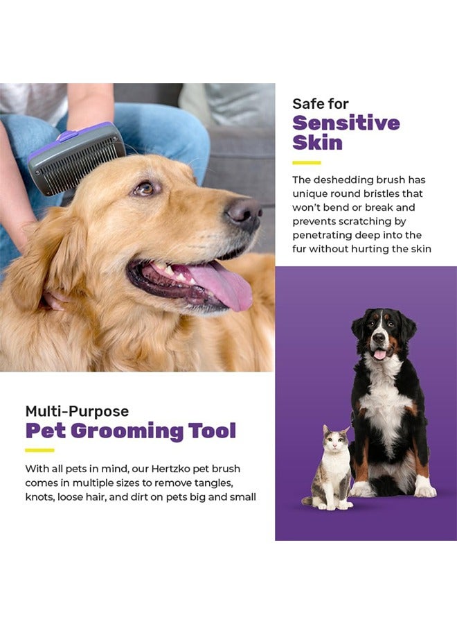 Bukela Dog & Cat Brush, Dog Brush for Shedding, Cat & Dog Grooming, Self Cleaning Brush for Pets, Grooming Brushes for Long Short Haired Dogs Cats, Deshedding Brush - Image 4