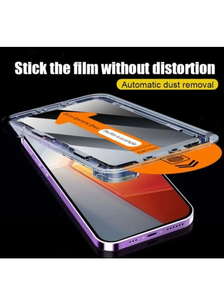 كلاس واقي شاشة خصوصية لهاتف آيفون 17 برو، عبوة واحدة، حماية كاملة مع طقم محاذاة تلقائية، شفافية فائقة الوضوح، مقاوم للخدوش، حماية بمعايير عسكرية، سهل التركيب، مقاوم لبصمات الأصابع، خالٍ من الفقاعات - Image 2