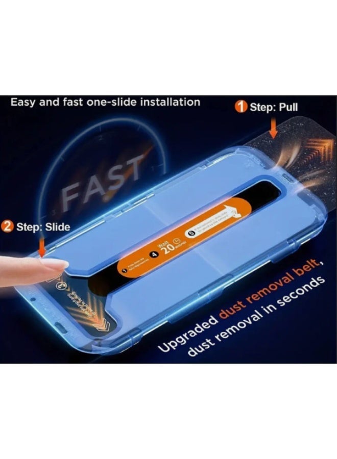 كلاس واقي شاشة خصوصية لهاتف آيفون 17 برو، عبوة واحدة، حماية كاملة مع طقم محاذاة تلقائية، شفافية فائقة الوضوح، مقاوم للخدوش، حماية بمعايير عسكرية، سهل التركيب، مقاوم لبصمات الأصابع، خالٍ من الفقاعات - Image 4