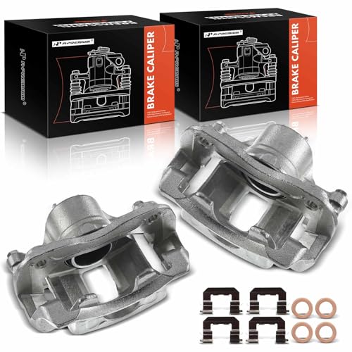 A-Premium Disc Brake Caliper Assembly with Bracket Compatible with Select Dodge, Hyundai and Kia Models - Attitude 2012-2014, Accent/Rio 2012-2017, L4 1.6L - Front Driver and Passenger Side, 2-PC Set - Image 1