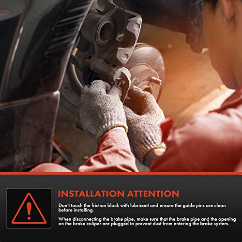 A-Premium Disc Brake Caliper Assembly with Bracket Compatible with Select Dodge, Hyundai and Kia Models - Attitude 2012-2014, Accent/Rio 2012-2017, L4 1.6L - Front Driver and Passenger Side, 2-PC Set - Image 3