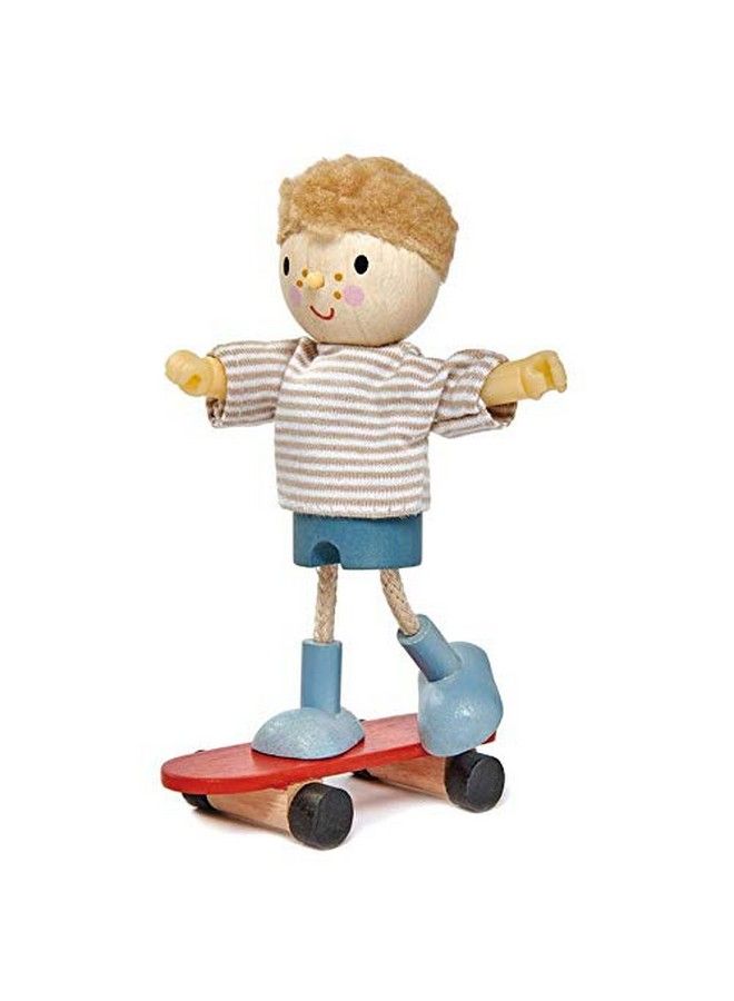 Tender Leaf Toys The Goodwood Family Wooden Action Figure Dollhouse Miniatures Dolls Encourage Creative And Imaginative Fun Play For Children 3+ (Edward And His Skateboard) - Image 3