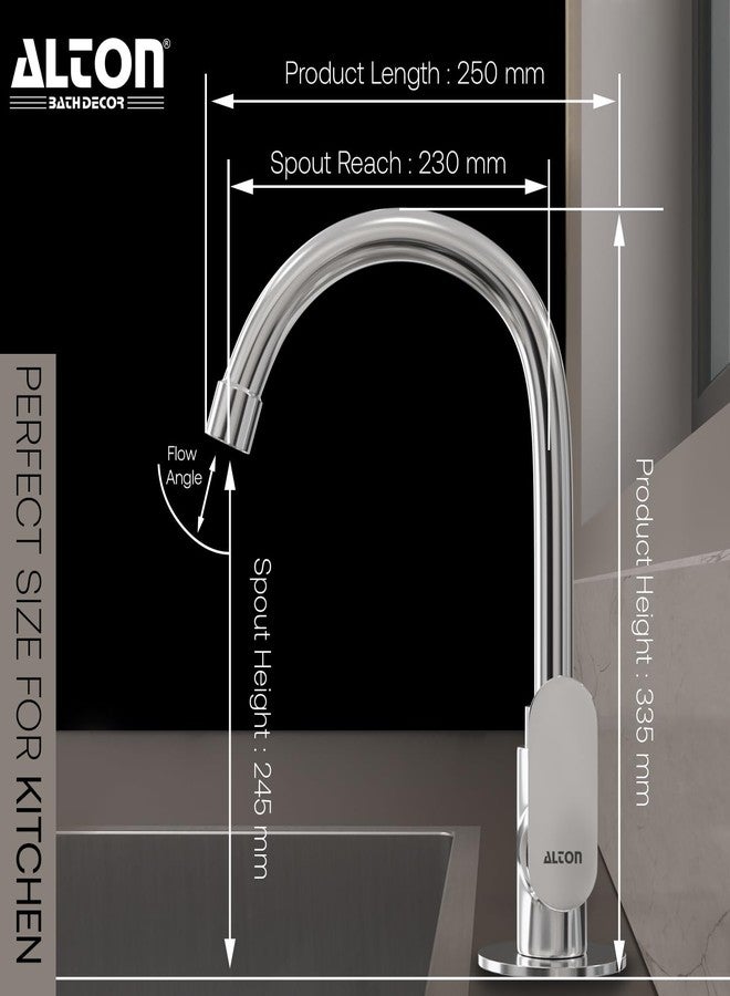 ALTON EVA6550-JL, Swan Neck with 360 Degree Swivel Spout | Kitchen Sink Tap | Kitchen Faucet | Tap for Kitchen Sink | Taps | Wash Basin Tap | Pillar Tap - Image 3