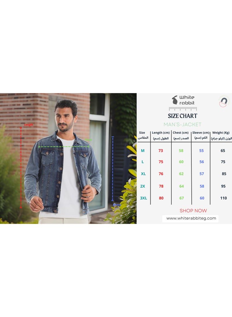 WHITE RABBIT Aged Indego Buttons Fastening Regular Jeans Jacket - Image 5