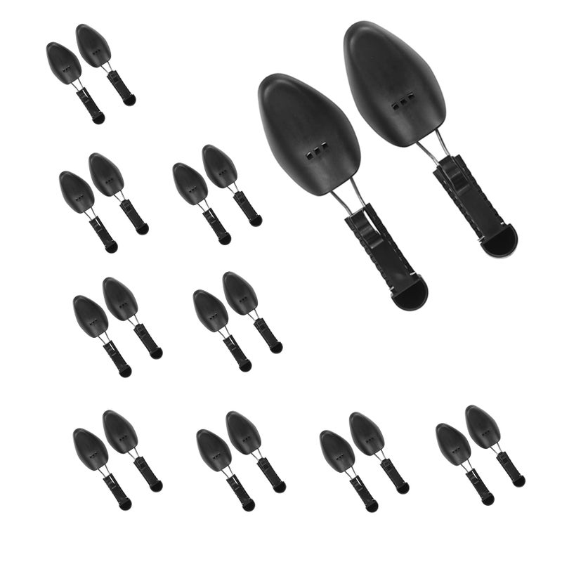 WAJJ 10 Pairs Plastic Shoe Tree Stretcher Shaper for Women Adjustable Length Shoes Boot Holder Shaper SupportBlack Women