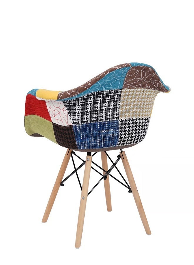 Pack of 4 Modern Designer Dining Chair Colorful Fabric Casual Chair with arm