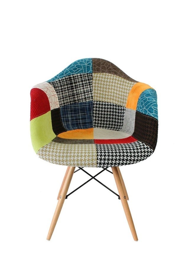 Pack of 4 Modern Designer Dining Chair Colorful Fabric Casual Chair with arm