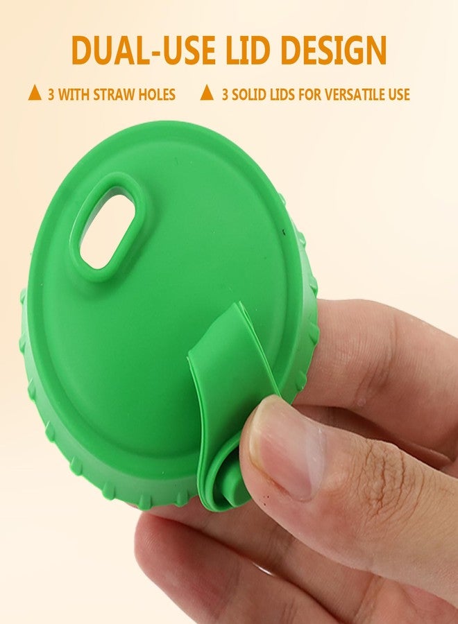 MVVM 6 Pack Soda Can Lids - Silicone canker cover Reusable Can Covers for Soda, Includes 2 with Straws - BPA-Free Protector & Stopper for Soda, Beer, Juice, Beverage, Fits Standard Size Cans - Image 3