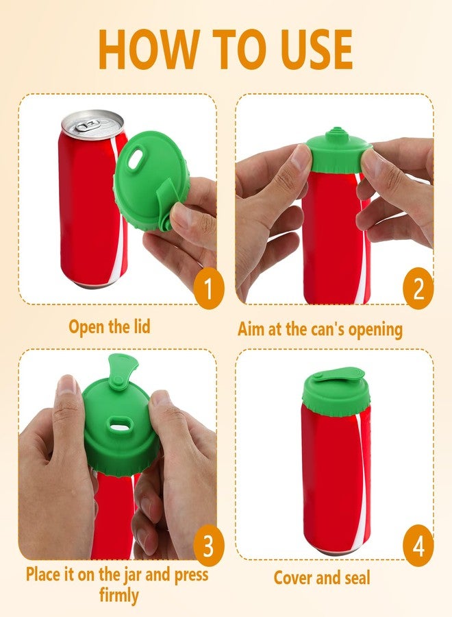 MVVM 6 Pack Soda Can Lids - Silicone canker cover Reusable Can Covers for Soda, Includes 2 with Straws - BPA-Free Protector & Stopper for Soda, Beer, Juice, Beverage, Fits Standard Size Cans - Image 4