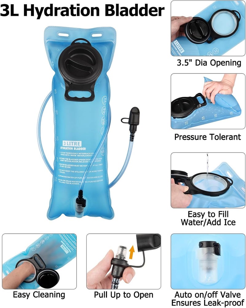 NOOLA Hydration Backpack with 3L Water Bladder - 22L Lightweight Pack for Hiking, Cycling, and Biking - Image 3