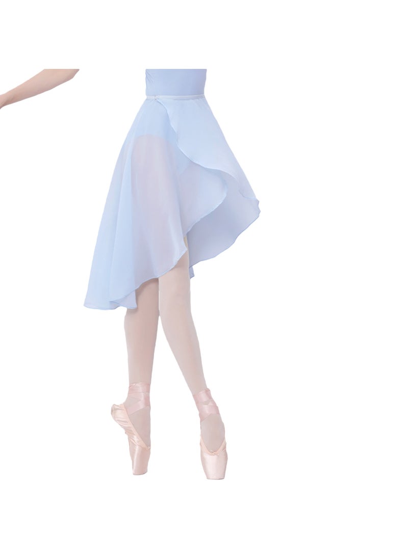 تنورة باليه رقص باليه شيفون للنساء/الفتيات، تنورة ملفوفة بخصر قابل للتعديل - Image 3