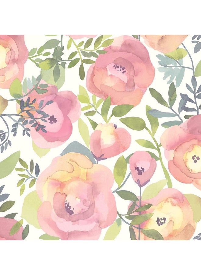 NuWallpaper Nu3035 Peachy Keen Peel & Stick Wallpaper Pink  - Image 1