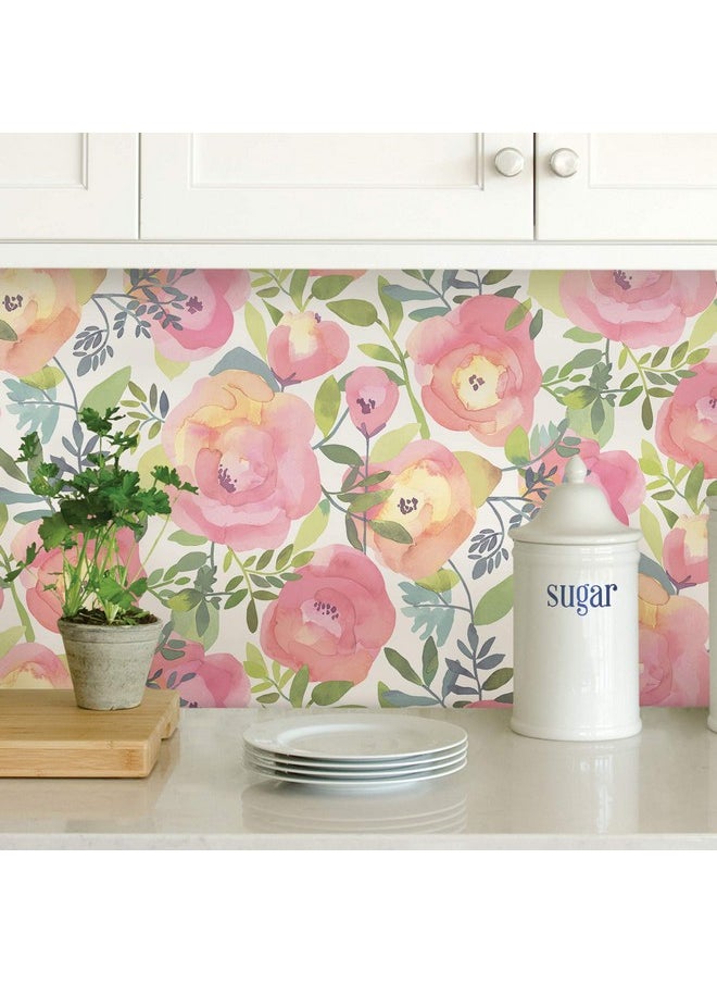 NuWallpaper Nu3035 Peachy Keen Peel & Stick Wallpaper Pink  - Image 3