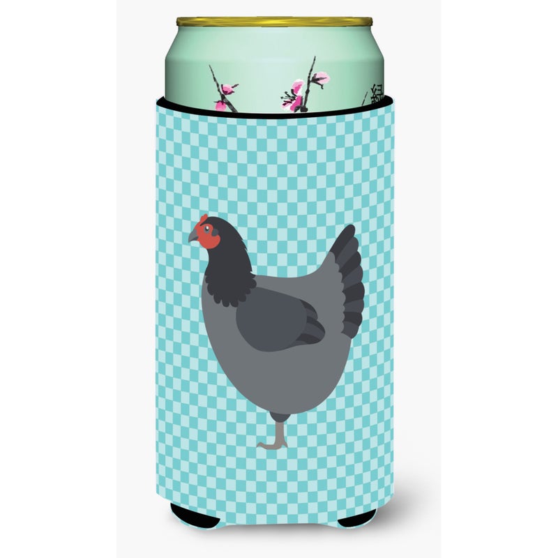 Caroline's Treasures ""Caroline's Treasures Jersey Giant Chicken Blue Check Decorative Can Hugger  Tall Boy  Multicolor""