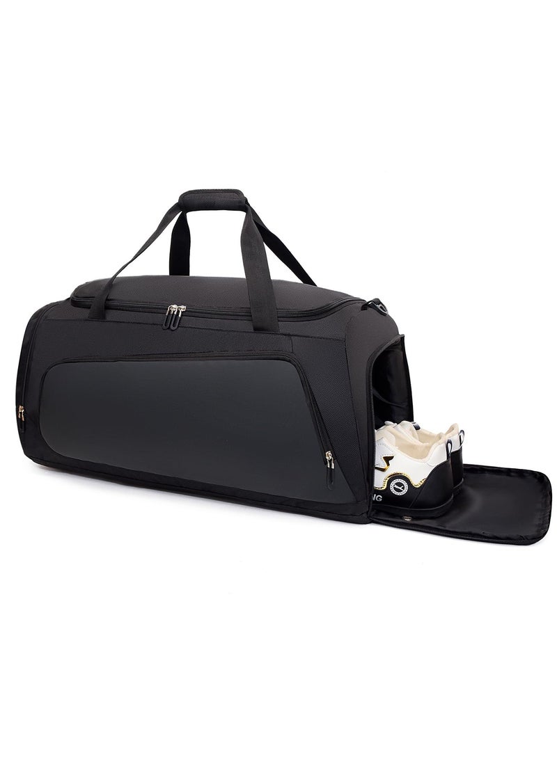 زيريفام حقيبة رياضية مع حجرة للأحذية، حقيبة سفر كبيرة للرجال والنساء، حقائب سفر رياضية مع جيب للأغراض المبللة، حقائب متعددة الأغراض للاستخدام في عطلات نهاية الأسبوع واللياقة البدنية والسفر - Image 1