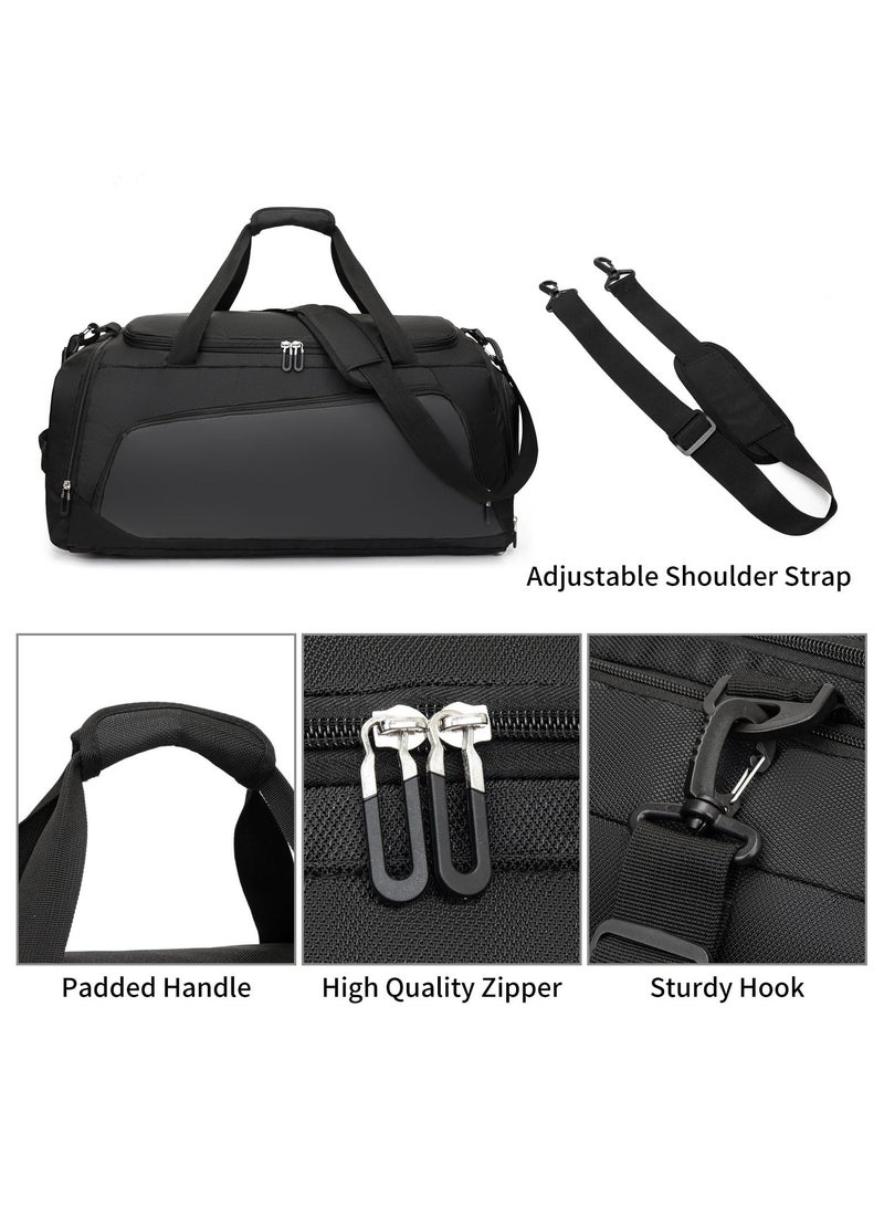زيريفام حقيبة رياضية مع حجرة للأحذية، حقيبة سفر كبيرة للرجال والنساء، حقائب سفر رياضية مع جيب للأغراض المبللة، حقائب متعددة الأغراض للاستخدام في عطلات نهاية الأسبوع واللياقة البدنية والسفر - Image 4
