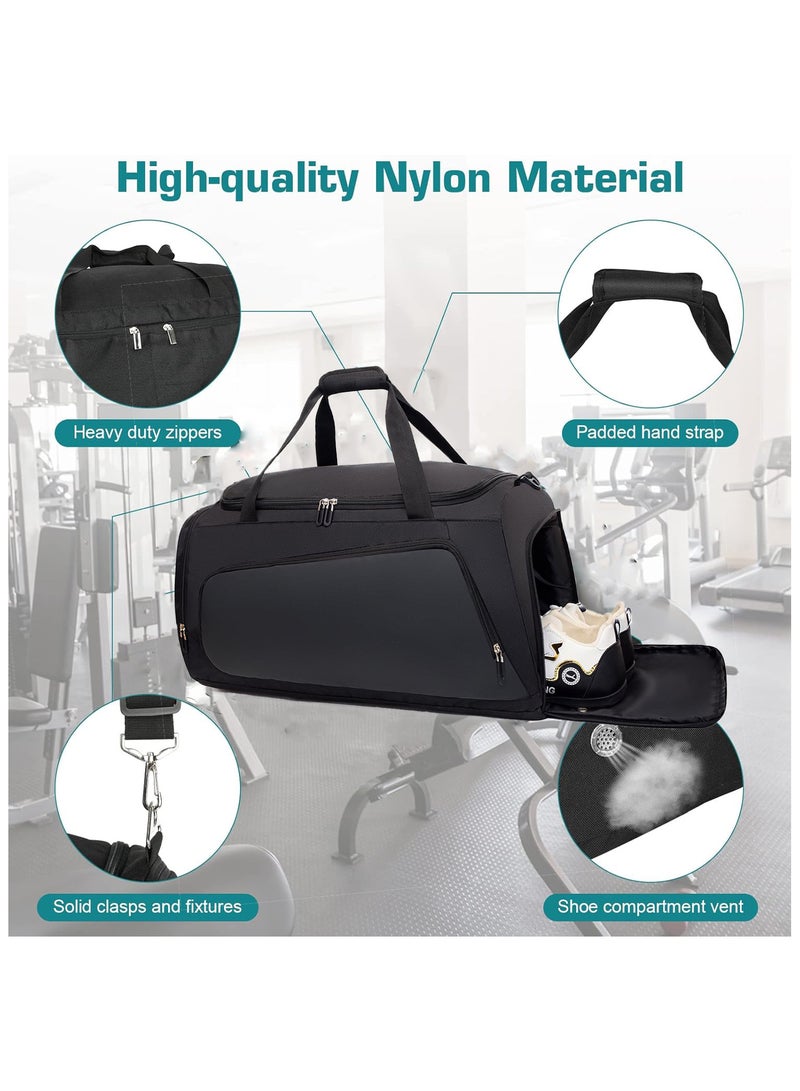 زيريفام حقيبة رياضية مع حجرة للأحذية، حقيبة سفر كبيرة للرجال والنساء، حقائب سفر رياضية مع جيب للأغراض المبللة، حقائب متعددة الأغراض للاستخدام في عطلات نهاية الأسبوع واللياقة البدنية والسفر - Image 5