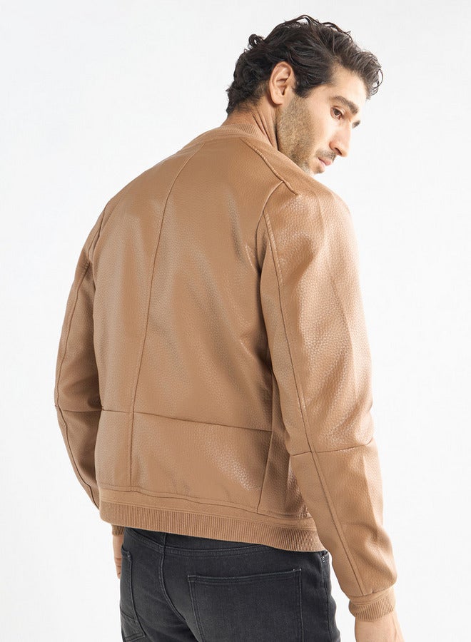 سبلاش فيڤ جاكيت بومبر بارز الملمس بجيوب وسحاب إغلاق - Image 3