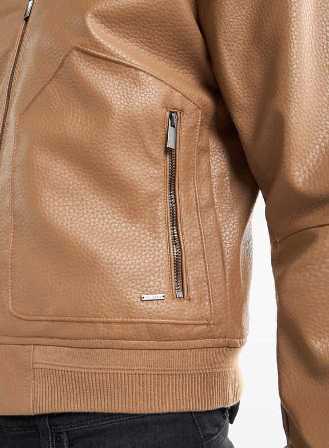 سبلاش فيڤ جاكيت بومبر بارز الملمس بجيوب وسحاب إغلاق - Image 4