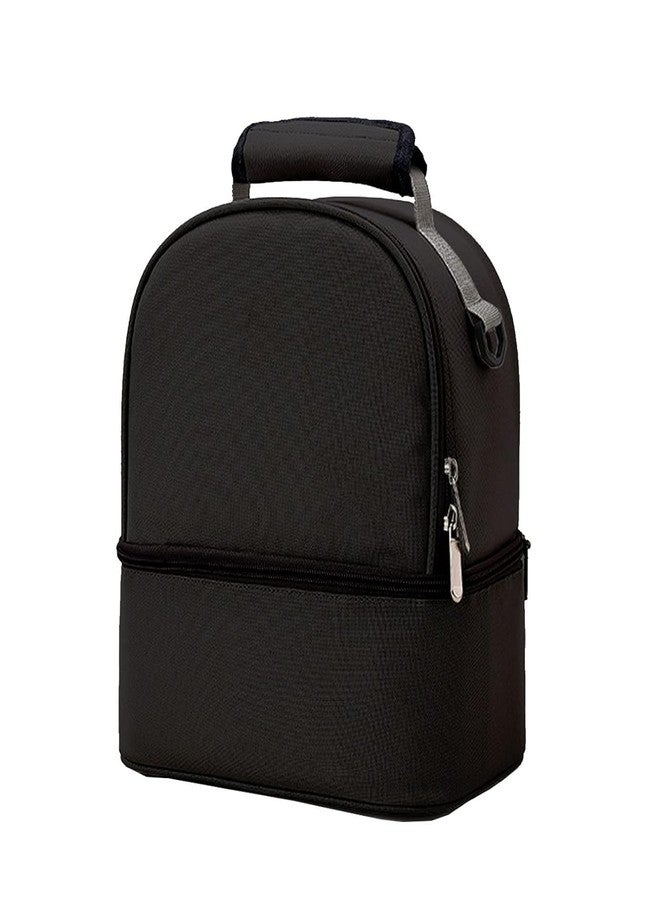 مانكرو حقيبة تبريد حليب الأم من مانكرو مع عبوة ثلج، تتسع لـ 6 زجاجات رضاعة معزولة بسعة تصل إلى 9 أونصات، حقيبة تبريد حليب الأم للأم المرضعة (أسود 1) - Image 1