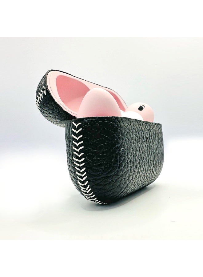Craft Merlin Craft Customized Apple AirPods Pro 3 – Leather Calf Black with Pink Hand-Painted Finish, Personalized Wireless Earbuds, Luxury Two-Tone Gift (Leather-Calf-Black-Pink) - Image 4