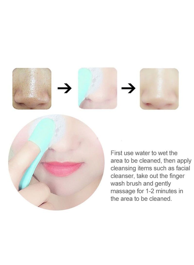 Generic - Soft Silicone Face Scrubber Finger Brush - light blue - Image 1