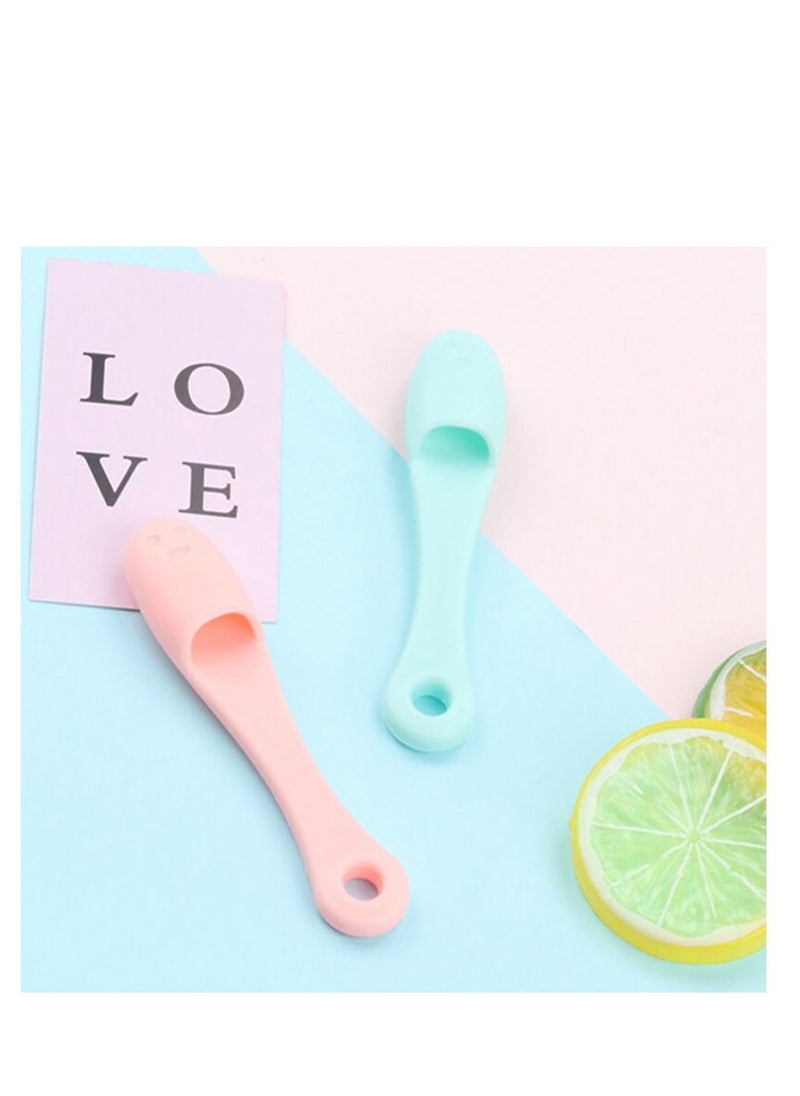 Generic - Soft Silicone Face Scrubber Finger Brush - light blue - Image 1