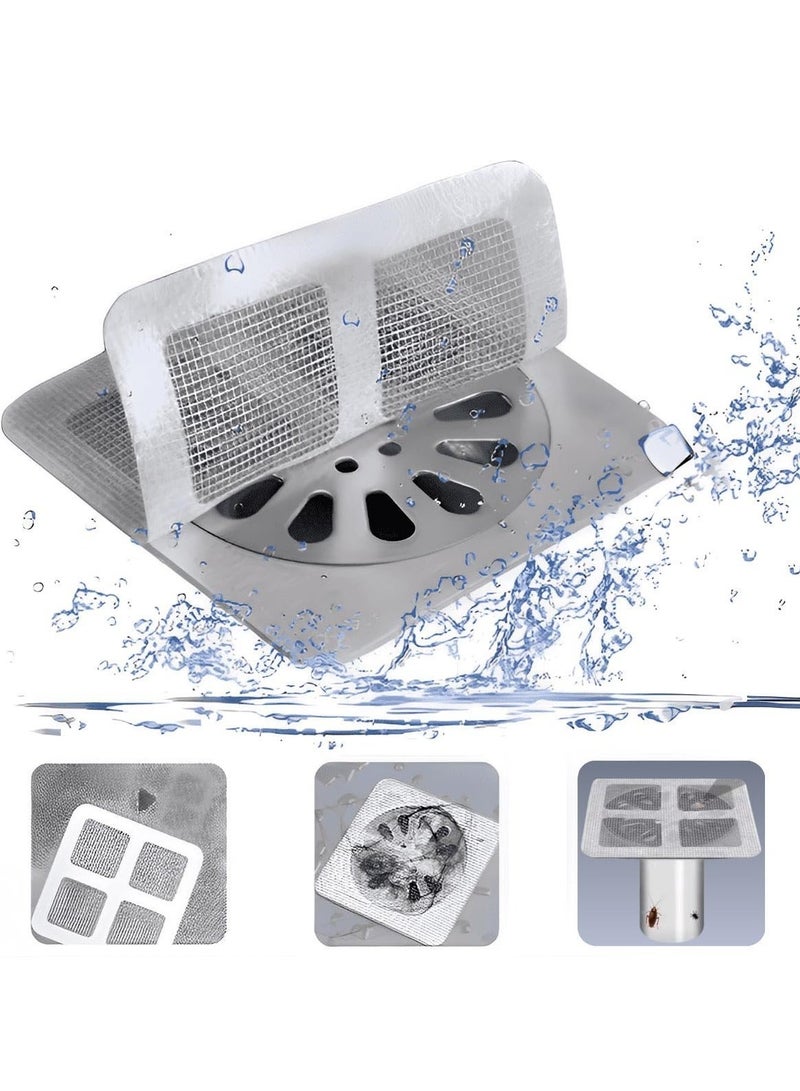 HOMESTAR 30 Pcs Disposable Shower Drain Hair Catcher Mesh Stickers, Bathroom Drain Trap Fine Mesh Kitchen Drain Strainer, Fits Dishwasher, Microwave, Freezer, Refrigerator - Image 1