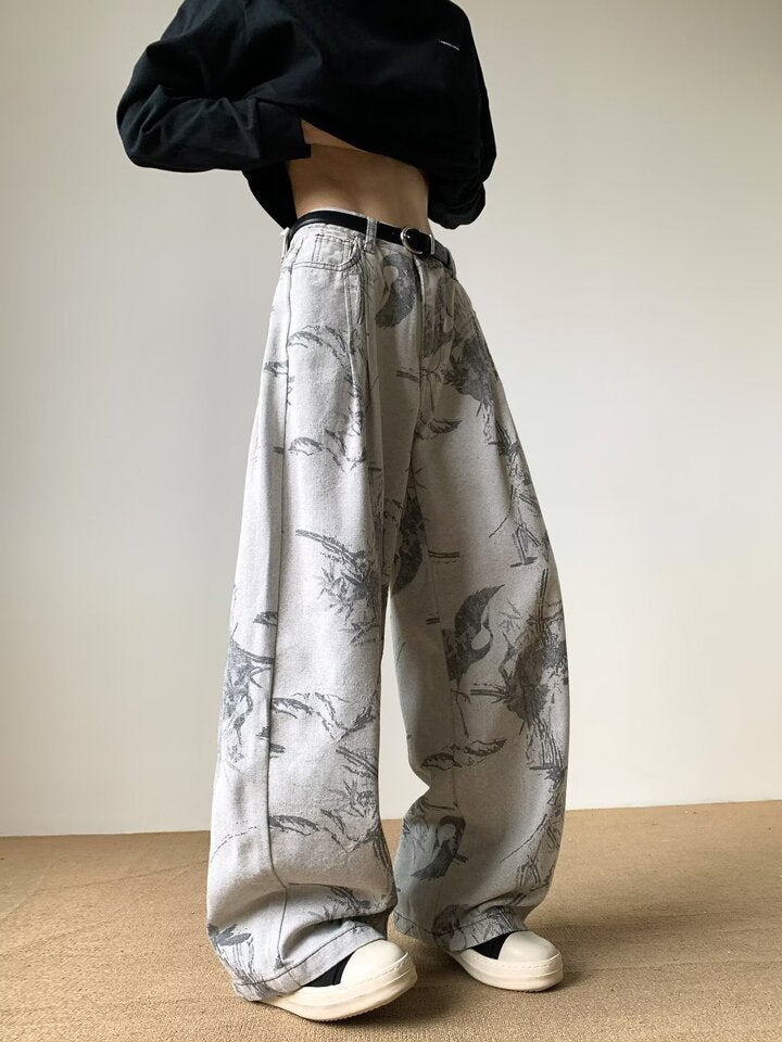 Unisex Classic Denim Jeans Loose Fit Daily Outdoor Wear - Image 1