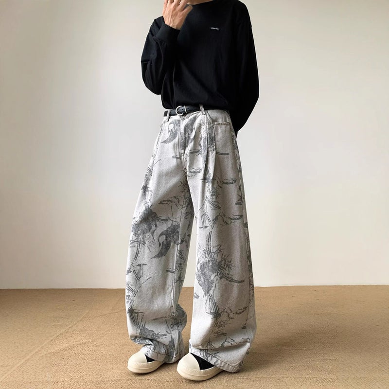 Unisex Classic Denim Jeans Loose Fit Daily Outdoor Wear - Image 2