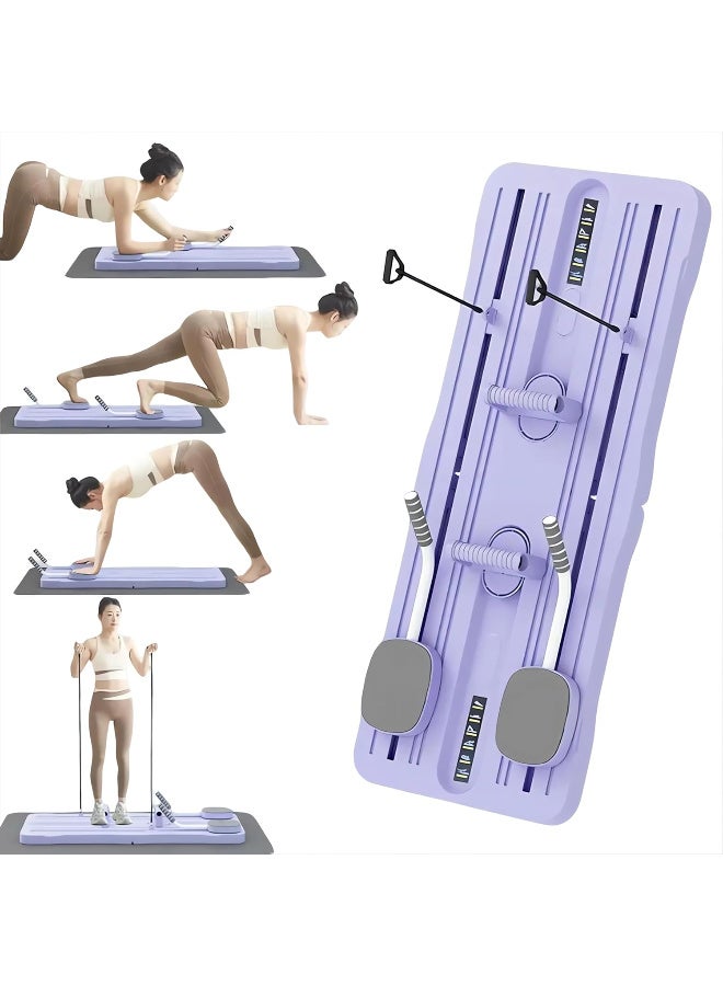 HI-FINE Pilates Board,Pilates Reformer Set,Multifunctional Abdominal Exercise Board,Foldable Pilates Reformer Board with Elbow Support and Resistance Bands,Ab Core Trainer Machine For Home Women Men - Image 1