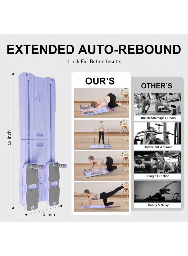 HI-FINE Pilates Board,Pilates Reformer Set,Multifunctional Abdominal Exercise Board,Foldable Pilates Reformer Board with Elbow Support and Resistance Bands,Ab Core Trainer Machine For Home Women Men - Image 4