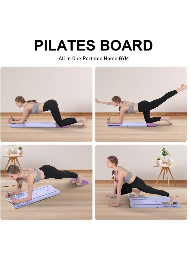 HI-FINE Pilates Board,Pilates Reformer Set,Multifunctional Abdominal Exercise Board,Foldable Pilates Reformer Board with Elbow Support and Resistance Bands,Ab Core Trainer Machine For Home Women Men - Image 5