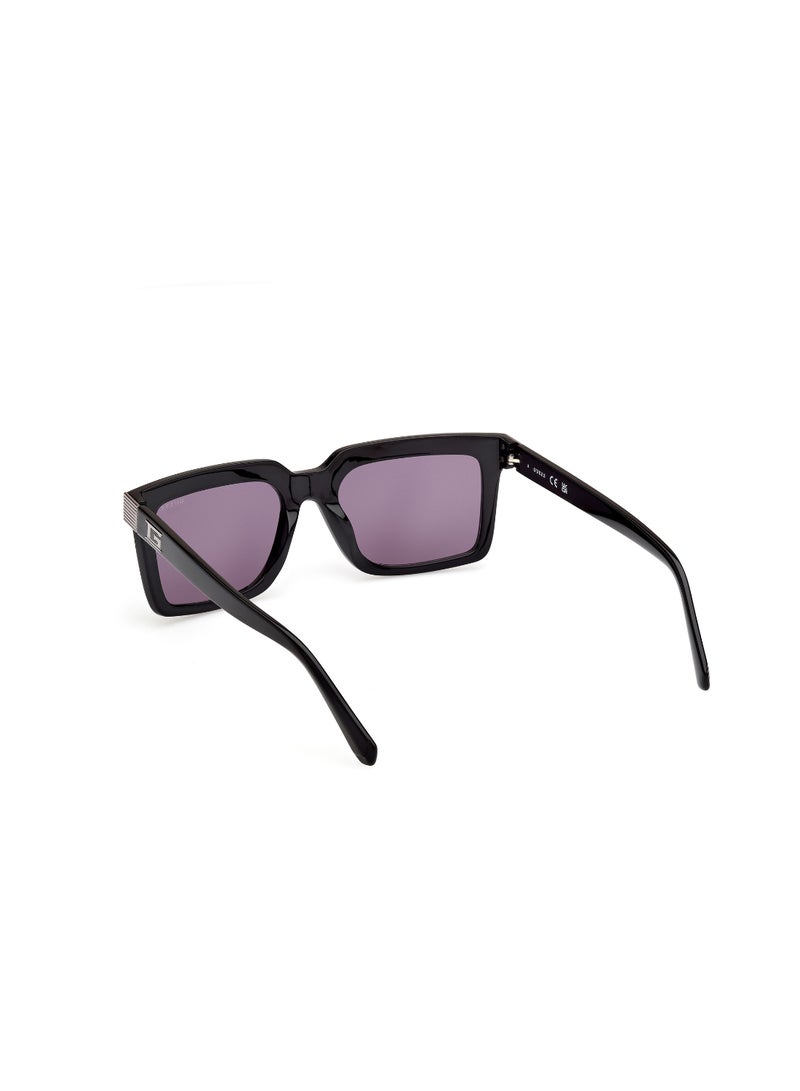 GUESS FULL RIM MALE RECTANGULAR BLACK ACETATE SUNGLASSES - Image 3