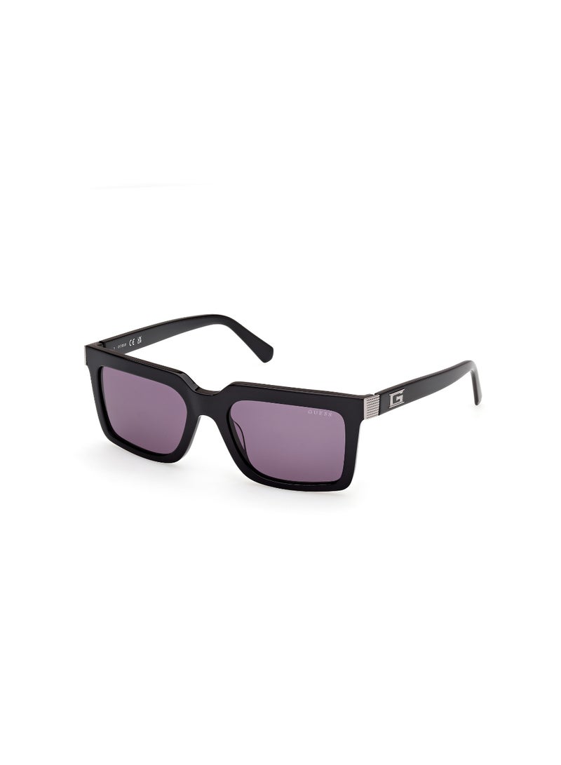 GUESS FULL RIM MALE RECTANGULAR BLACK ACETATE SUNGLASSES - Image 1