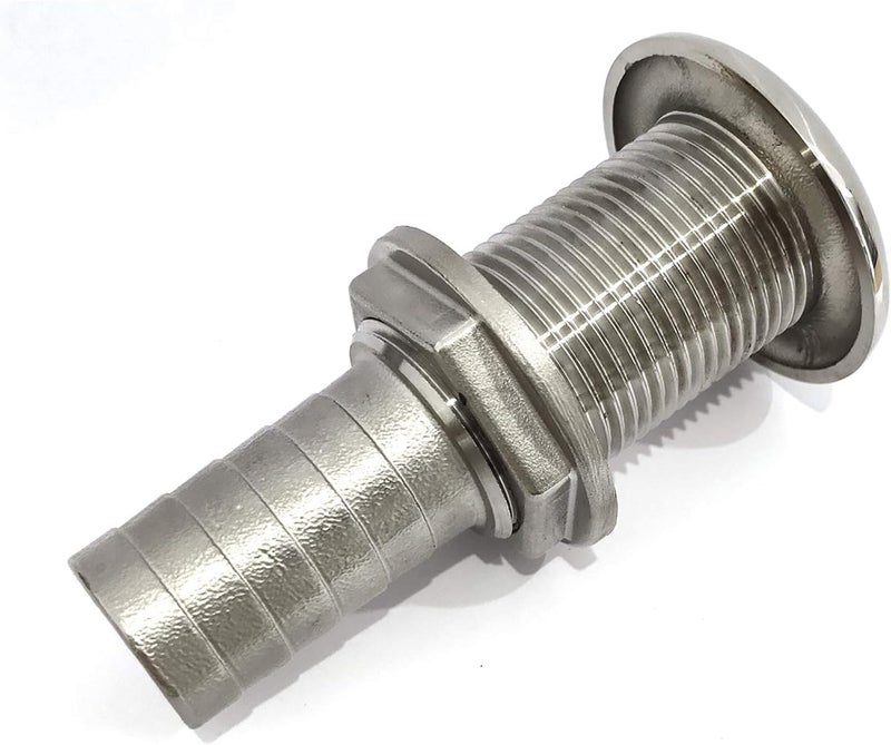 keehui 316 Stainless Steel DurableStandard Length Thru-Hull Fitting w/Nut &Gasket Boat Plumbing Fittings for Boats, Yachts, Marine - Image 3