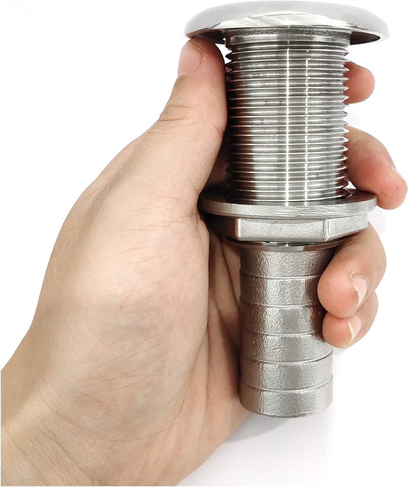 keehui 316 Stainless Steel DurableStandard Length Thru-Hull Fitting w/Nut &Gasket Boat Plumbing Fittings for Boats, Yachts, Marine - Image 4