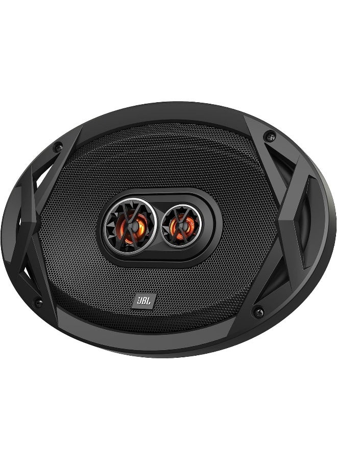 Jbl Club 9630 240 Peak Power Of Each Speaker And RMS 80W Each Speaker 6X9 3 Ohm Club Series 3-Way Uv-Resistant Polypropylene Woofers Coaxial Car Audio Stereo Speakers Grilles Included Bundled With Alphasonik Earbuds - Image 1